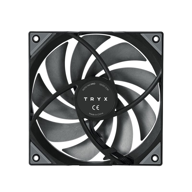 TRYX ROTA Pro 140 Black, 140mm PWM-laitetuuletin, musta - Kuva 2