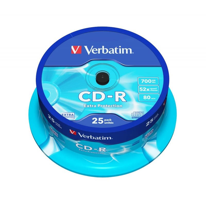 Verbatim CD-R 700MB/80min, 52x, spindle, 25kpl