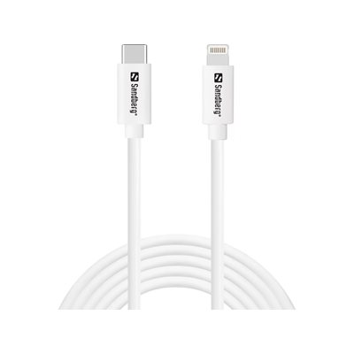 Sandberg USB-C - Lightning -kaapeli, 2m, valkoinen