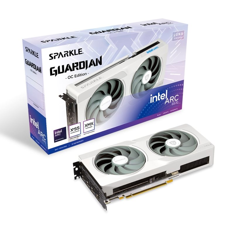 Sparkle Intel Arc B570 GUARDIAN Luna OC Edition -näytönohjain, 10GB GDDR6