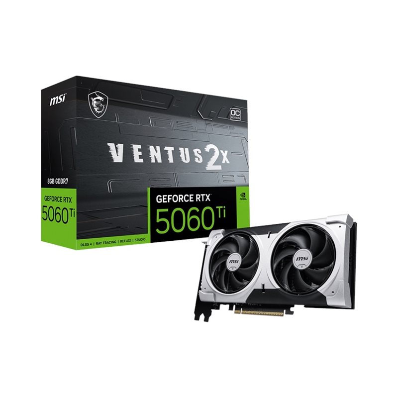 MSI (Outlet) GeForce RTX 5060 Ti VENTUS 2X OC PLUS -näytönohjain, 8GB GDDR7