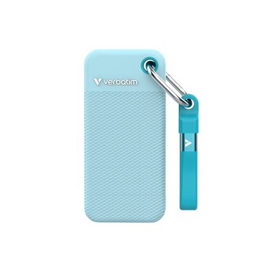 Verbatim 1TB Pocket Summer Edition, ulkoinen SSD-levy, 3.2 Gen2 USB-C, 1000/1000 MB/s, sininen