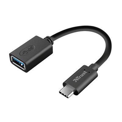 TRUST CALYX USB-C - USB-A adapterikaapeli, musta