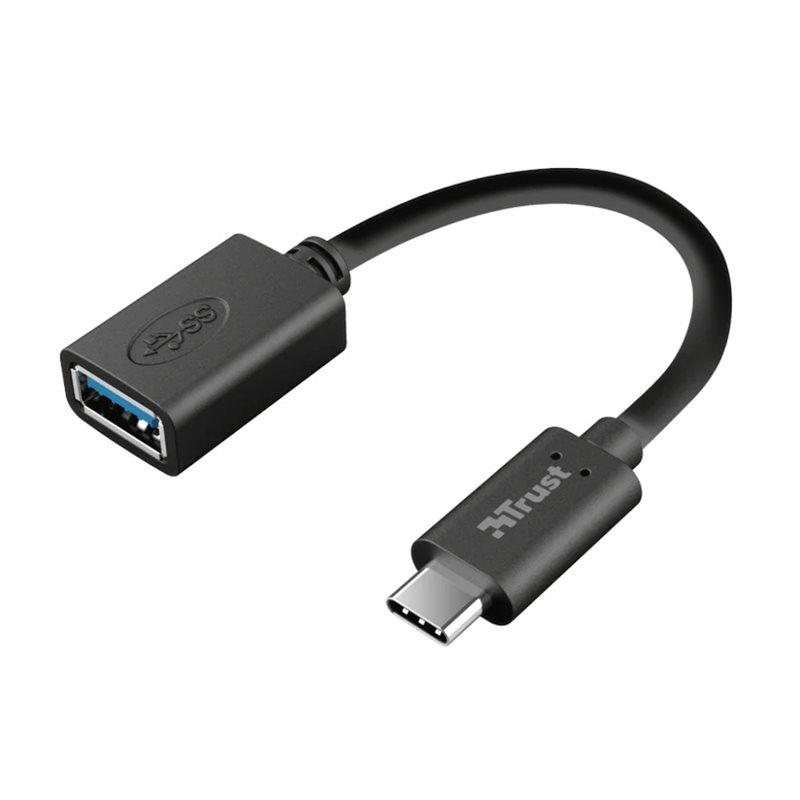TRUST CALYX USB-C - USB-A adapterikaapeli, musta