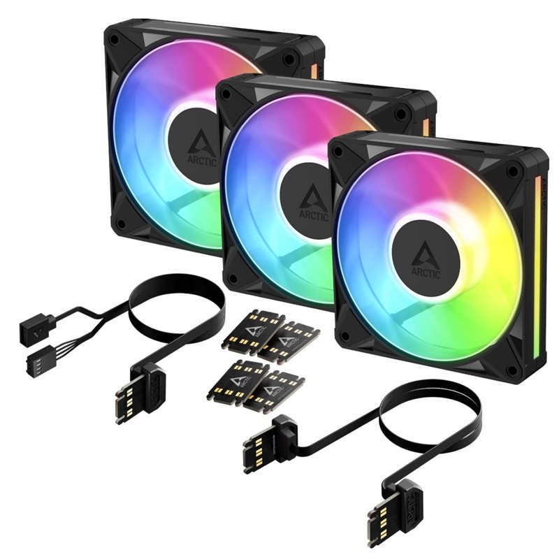 ARCTIC BioniX P12 A-RGB - 3 Pack, 120mm PWM-laitetuuletinsarja, musta