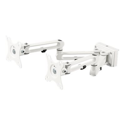 Deltaco (Outlet) 17-32 x2 OFFICE Dual Arm, -seinäteline kahdelle näytölle, valkoinen