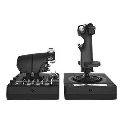 Logitech Saitek X56 H.O.T.A.S. RGB, kaasu- ja ohjaussauvaohjain, musta