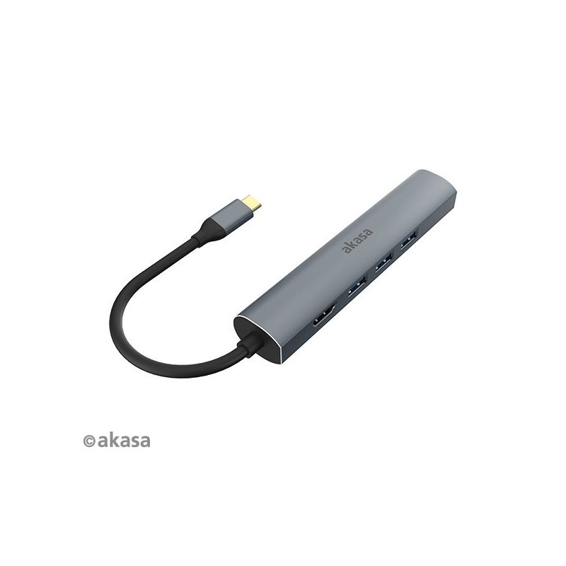 Akasa USB Type-C 5-In-1 Dock -telakointiasema, harmaa/musta