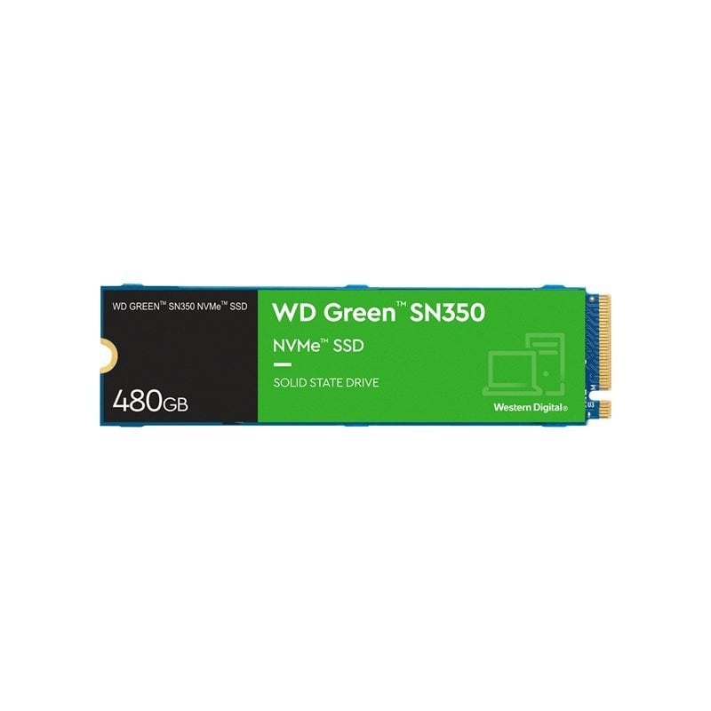 Western Digital 480GB WD Green SN350 NVMe SSD -levy, M.2 2280, PCIe 3.0 x4, 2400/1650 MB/s