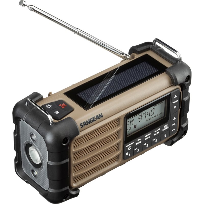 Sangean MMR-99 ladattava AM/FM-hätäradio, Bluetooth, Desert-tan
