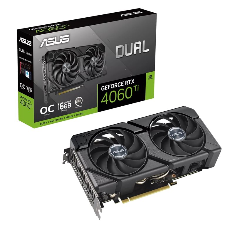 Asus GeForce RTX 4060 Ti DUAL EVO - OC Edition -näytönohjain, 16GB GDDR6