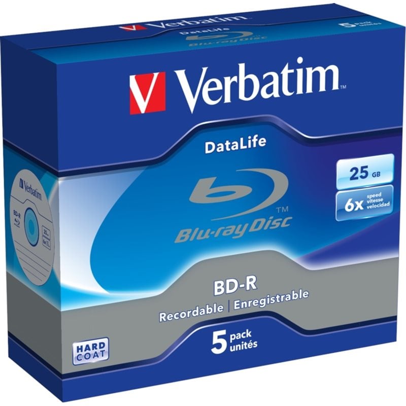 Verbatim DataLife BD-R SL 25GB, 6x, jewel case, 5kpl