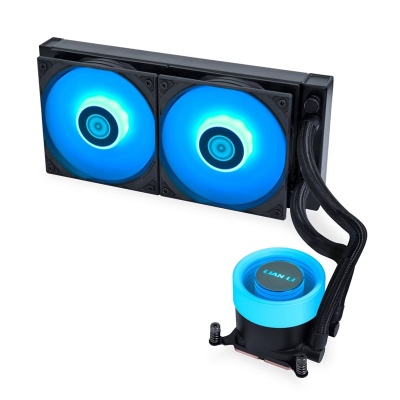 Lian Li GA2 Lite RGB, 240mm AIO-nestejäähdytysratkaisu prosessorille, musta