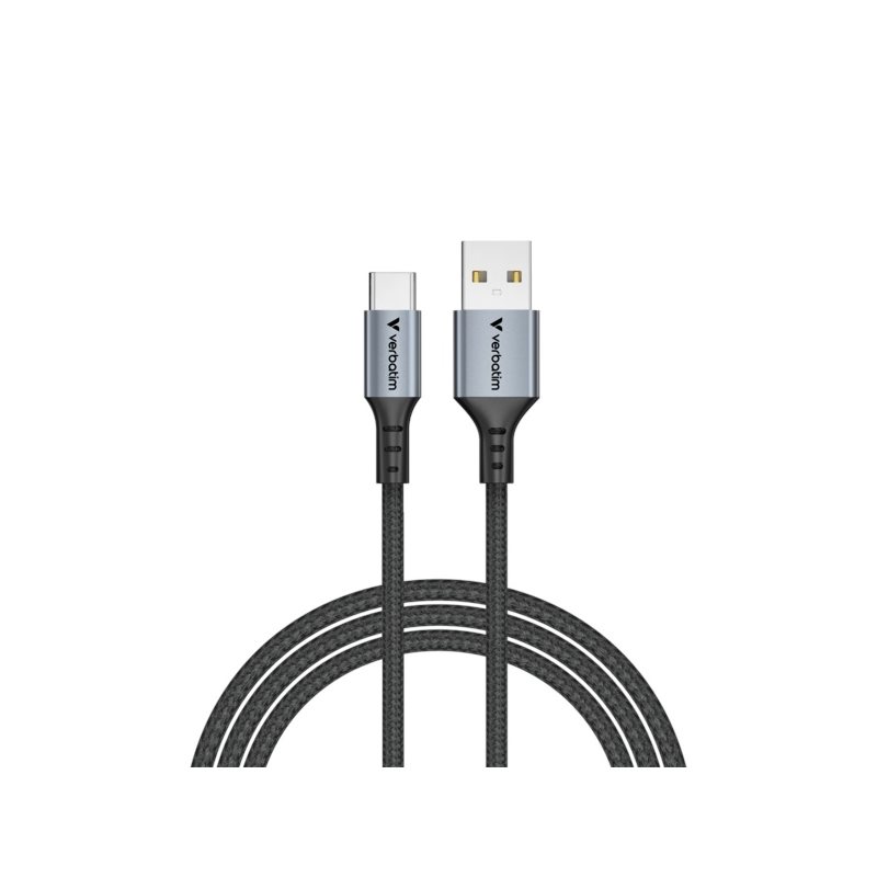 Verbatim 2.0 USB-A -> USB-C -kaapeli, QC3 18W, 1,2m, musta
