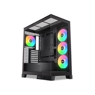 SAMA V50 Black, ikkunallinen miditornikotelo, musta