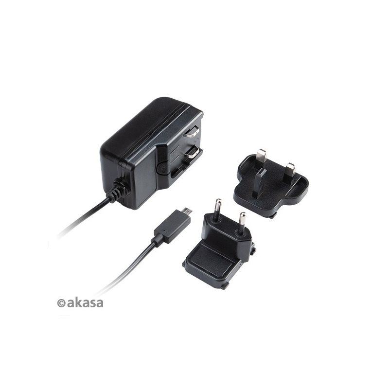 Akasa (Outlet) 15W USB-C virta-adapteri, Raspberry Pi 4, musta