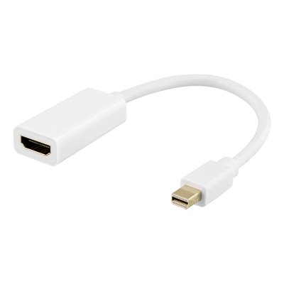 Deltaco Mini DisplayPort -> HDMI -adapteri, 0,2m, valkoinen