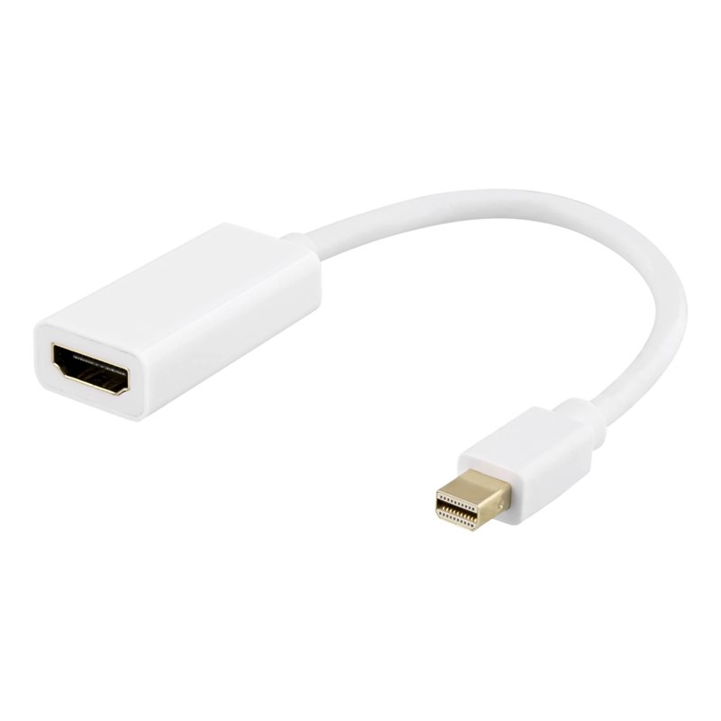 Deltaco Mini DisplayPort -> HDMI -adapteri, 0,2m, valkoinen