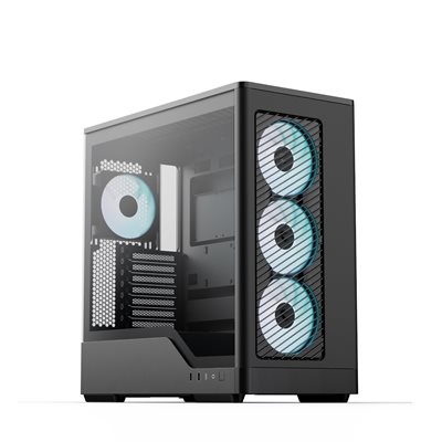 Aerocool D520A Black, ikkunallinen miditornikotelo, musta