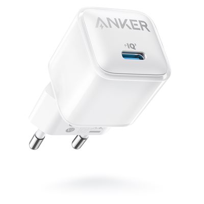 Anker 20W Nano Pro Charger, GaN-verkkovirtalaturi, USB-C, valkoinen