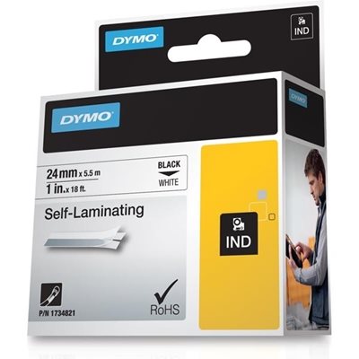 Dymo Rhino Professional, itselaminoiva vinyyliteippi, 24mm, 5,5m