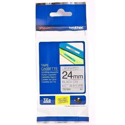 Brother TZEM951 24 BLACK ON SILVER MET-M