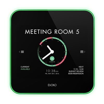 Evoko LISO, 8" kosketuspaneeli tilan varauksille, musta