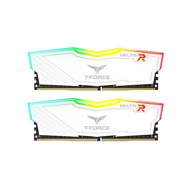 Team Group 32GB (2 x 16GB) T-FORCE DELTA RGB, DDR4 3600MHz, CL18, 1.35V, valkoinen
