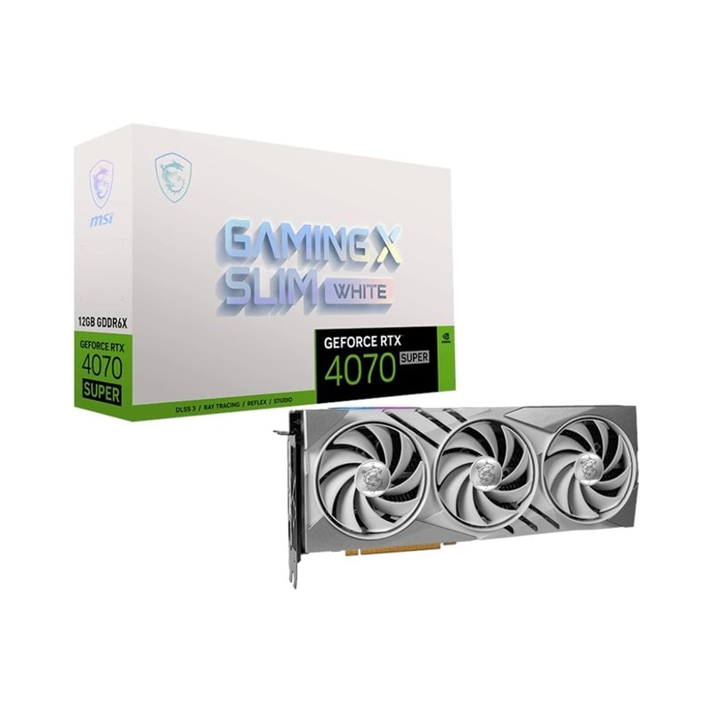 MSI GeForce RTX 4070 SUPER GAMING X SLIM WHITE -näytönohjain, 12GB GDDR6X