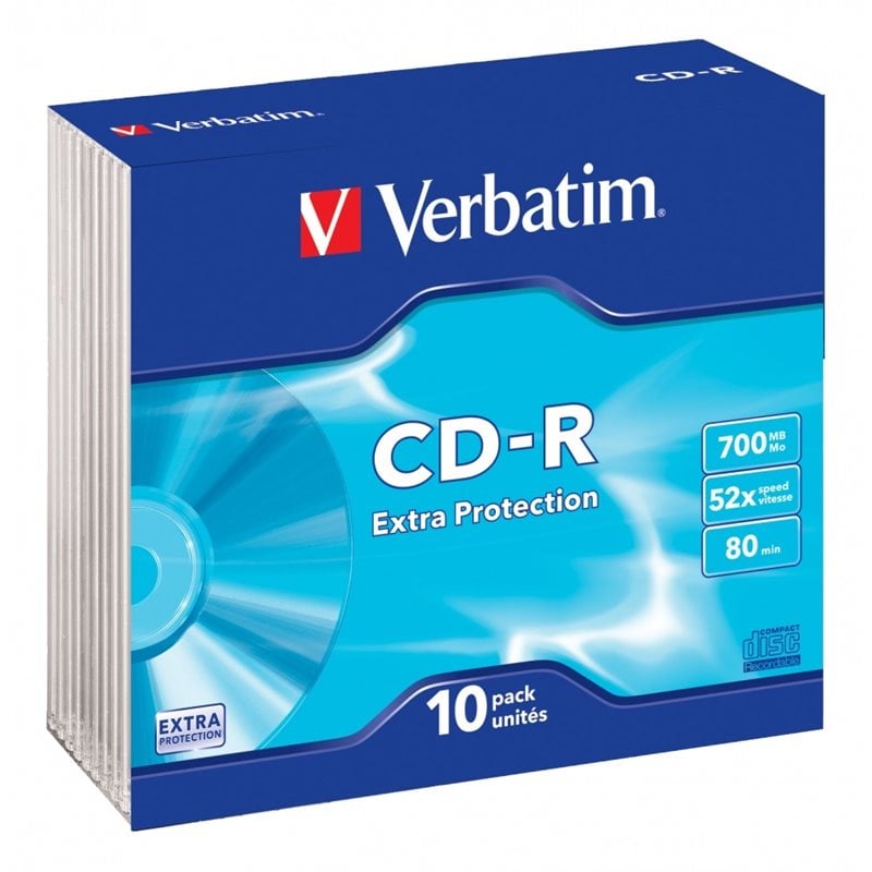 Verbatim CD-R 700MB/80min, 52x, slim case, 10kpl