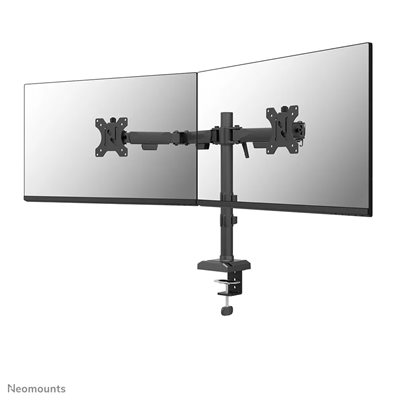 Neomounts 10-32" x2 NERO Double Flat Screen Desk Mount, näyttövarsi pöydälle kahdelle näytölle, musta