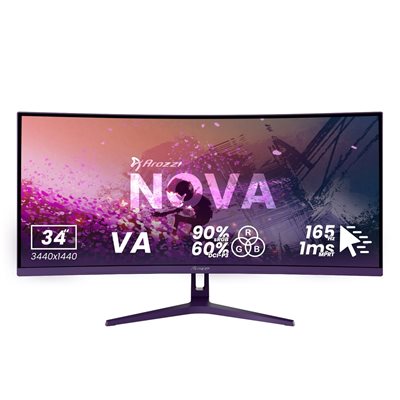 Arozzi 34" Nova VA, 165Hz (OC) UWQHD -pelimonitori, violetti