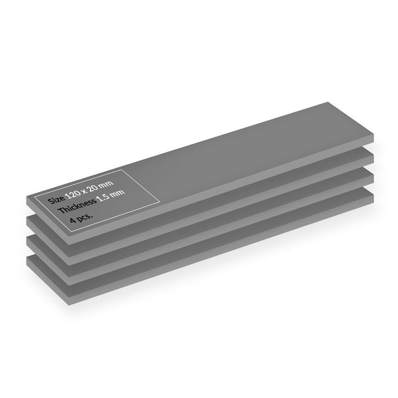 ARCTIC TP-4 -lämpötyynysarja (4 Pack), 120 x 20 mm | 1,5 mm, harmaa