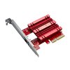 Asus XG-C100C v3, 10 Gigabit 1x RJ-45 -verkkokortti, PCIe 3.0 x4, punainen