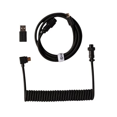 Keychron Coiled Aviator Cable 8K - Angled, näppäimistön kierrekaapeli, musta