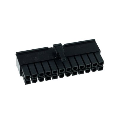 Phobya ATX virtaliitin, 24-Pin uros, sis pinnit, musta