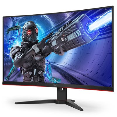 AOC 31,5" C32G2ZE/BK, kaareva 240Hz Full HD -pelimonitori, musta/punainen
