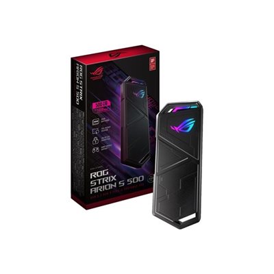 Asus 500GB ROG Strix Arion S500, ulkoinen NVMe SSD-kiintolevy, USB-C 3.2 Gen 2x1, musta