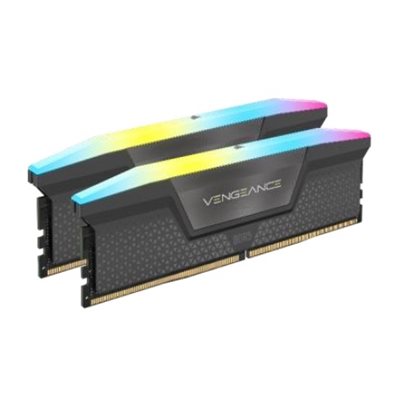 Corsair 64GB (2 x 32GB) Vengeance RGB, DDR5 6000MHz, CL40, 1.35V, harmaa