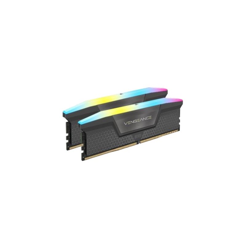 Corsair 64GB (2 x 32GB) Vengeance RGB, DDR5 6000MHz, CL40, 1.35V, harmaa