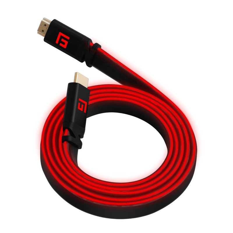 FLOATING GRIP PREMIUM LED HDMI 2.1 -kaapeli, 8K/60Hz & 4K/120Hz, 1,5m, punainen
