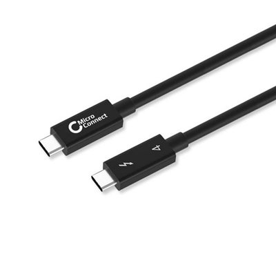 MicroConnect Thunderbolt 4 -kaapeli, 1,5m, musta