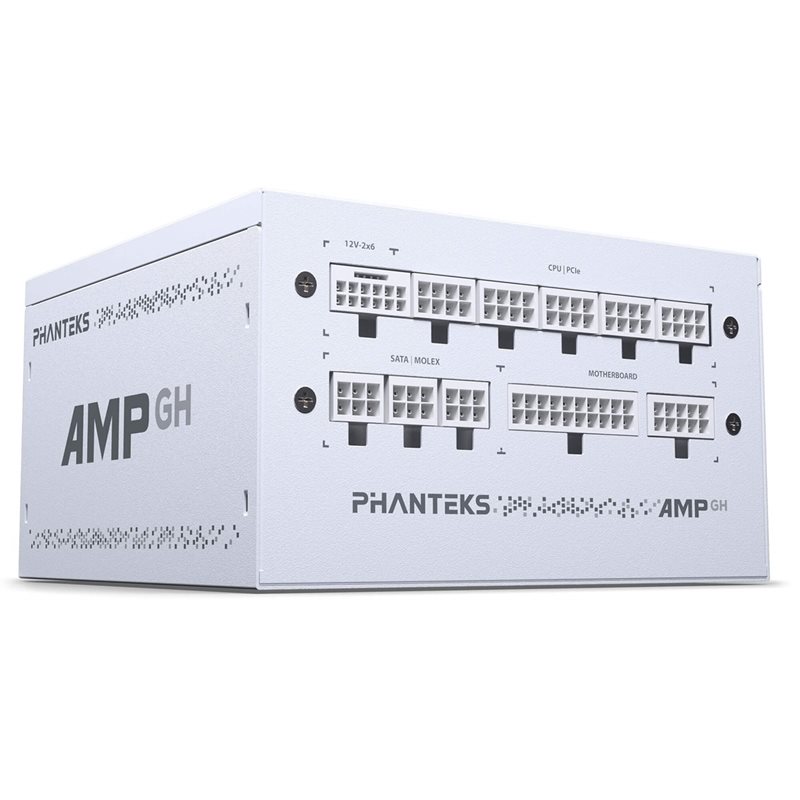 Phanteks 750W AMP GH - White, ATX-virtalähde, 80 Plus Gold, valkoinen