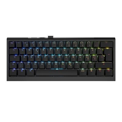 Ducky One X Mini Wireless, Ducky induktiiviset kytkimet, RGB LED, langaton näppäimistö, musta