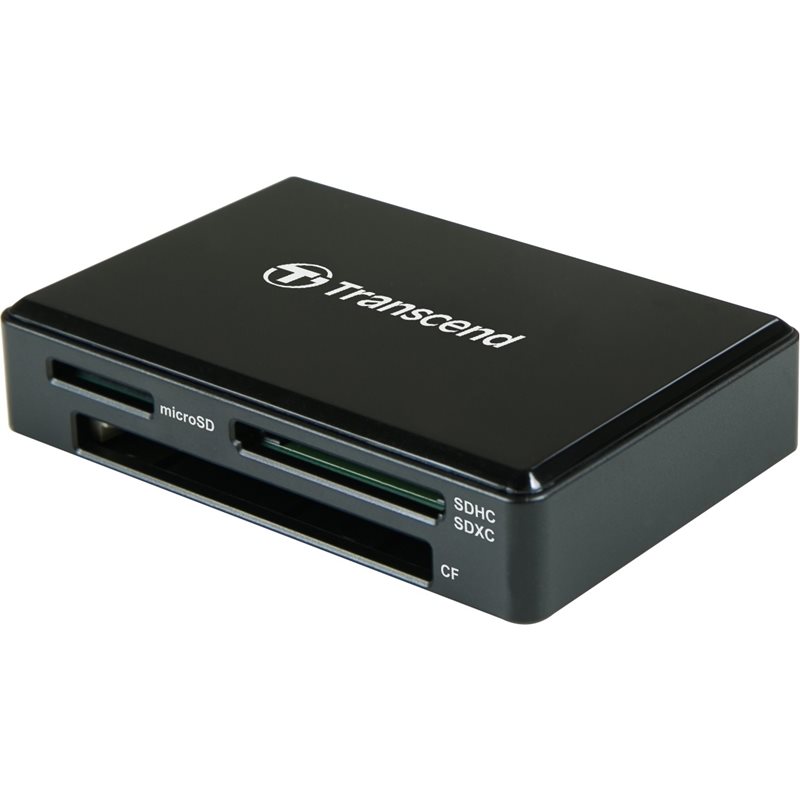 Transcend RDC8 Multicard Reader, UHS-I SD/microSD/CF -muistikortinlukija, 3.2 Gen1 USB-C, musta