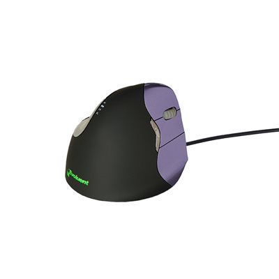 Evoluent VerticalMouse 4 Right Small Wired, ergonominen pystyhiiri, USB-A, musta/violetti
