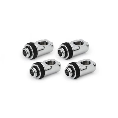 Alphacool Apex Grip Adapter 90° -sovitinsarja, OT/IT, G1/4, kierrettävä, 4 kpl, kromi