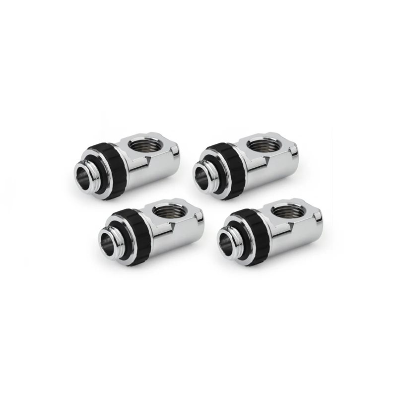 Alphacool Apex Grip Adapter 90° -sovitinsarja, OT/IT, G1/4, kierrettävä, 4 kpl, kromi