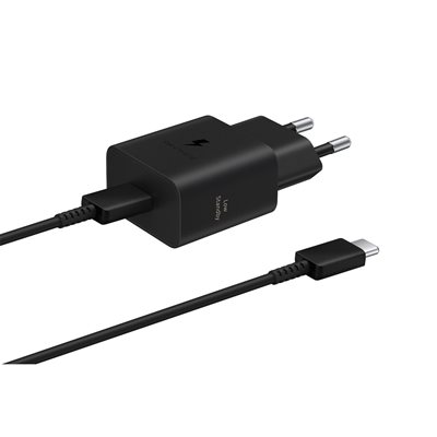Samsung 15W -laturi, USB-C, kaapelilla, musta