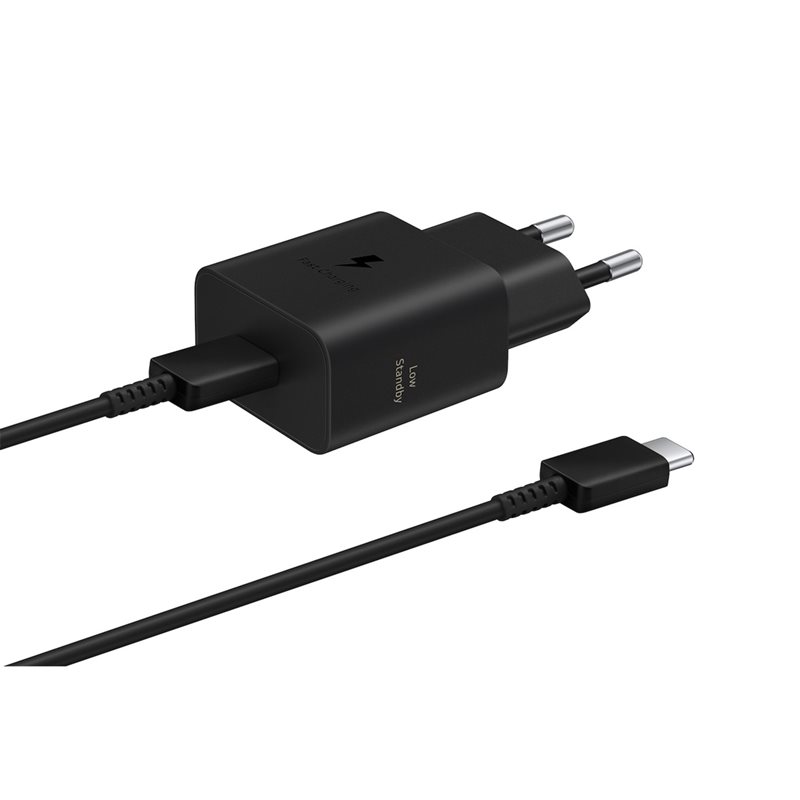 Samsung 15W -laturi, USB-C, kaapelilla, musta